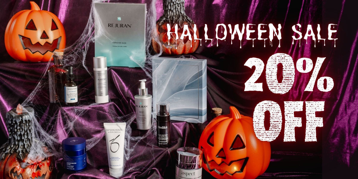 Halloween sale, 20% off serums and masks