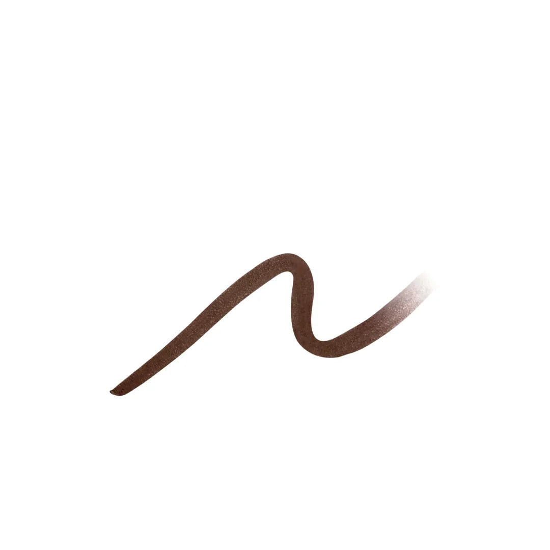 Brown curved line swatch of jane iredale Eye Pencil in Basic Brown on a white background.