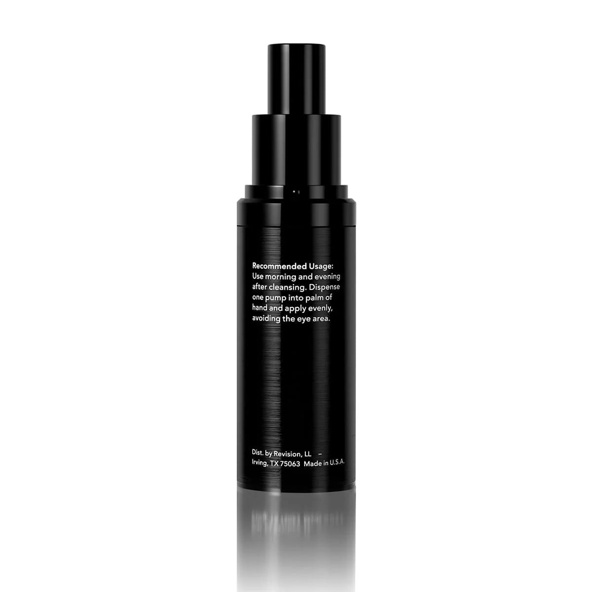 Back view of Revision Skincare C+ Correcting Complex 30% pump bottle showing usage directions.