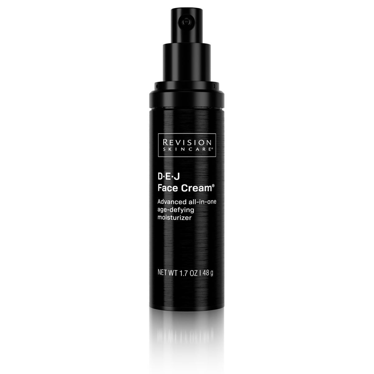 Revision Skincare D.E.J Face Cream 48g black pump bottle, front view on a white background.