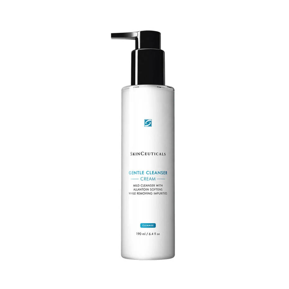 SkinCeuticals Gentle Cleanser in a white pump bottle.