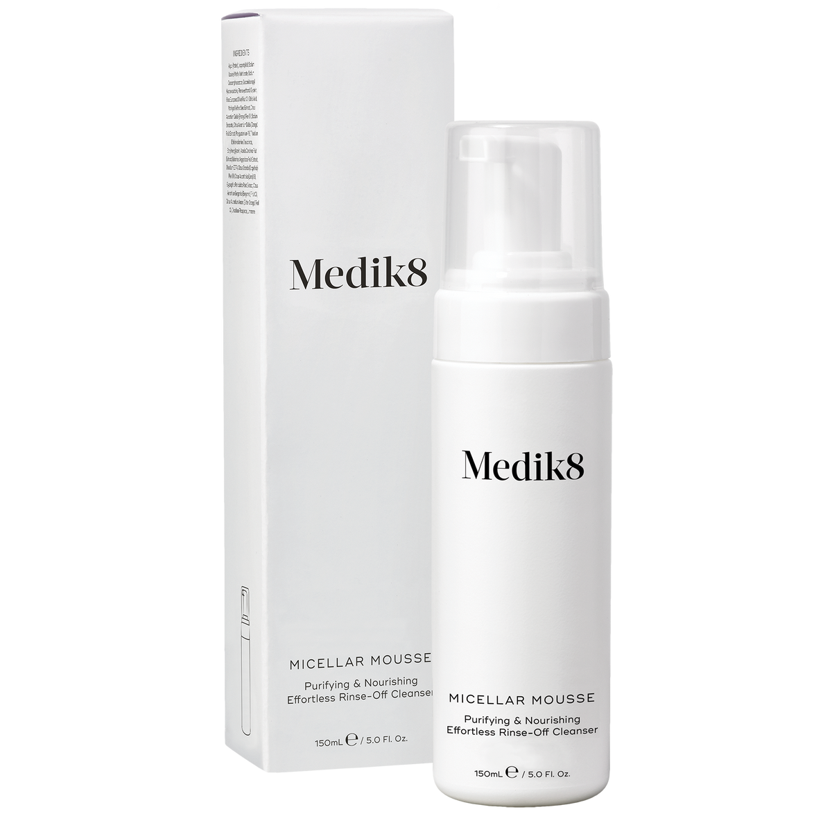 Medik8 Micellar Mousse 150ml pump bottle with its carton