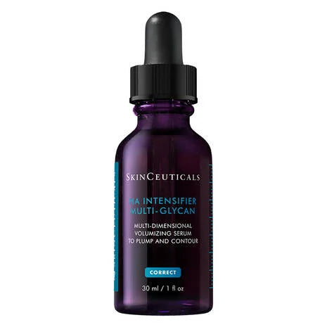 SkinCeuticals H.A. Intensifier Multi-Glycan is a multi-dimensional volumizing serum formulated to plump and contour skin using hyaluronic acid and multi-glycan technology. Available at Epios Skin.