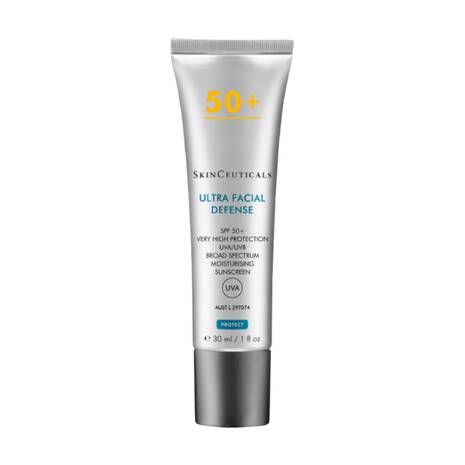 SkinCeuticals Ultra Facial Defense SPF 50+ is a very high protection, broad spectrum UVA/UVB moisturising sunscreen for daily facial sun protection. Available at Epios Skin.