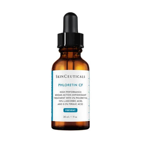 SkinCeuticals Phloretin CF is a high-performance broad-action antioxidant treatment with 2% phloretin, 10% L-ascorbic acid and 0.5% ferulic acid, ideal for combination and oily skin. Available at Epios Skin.