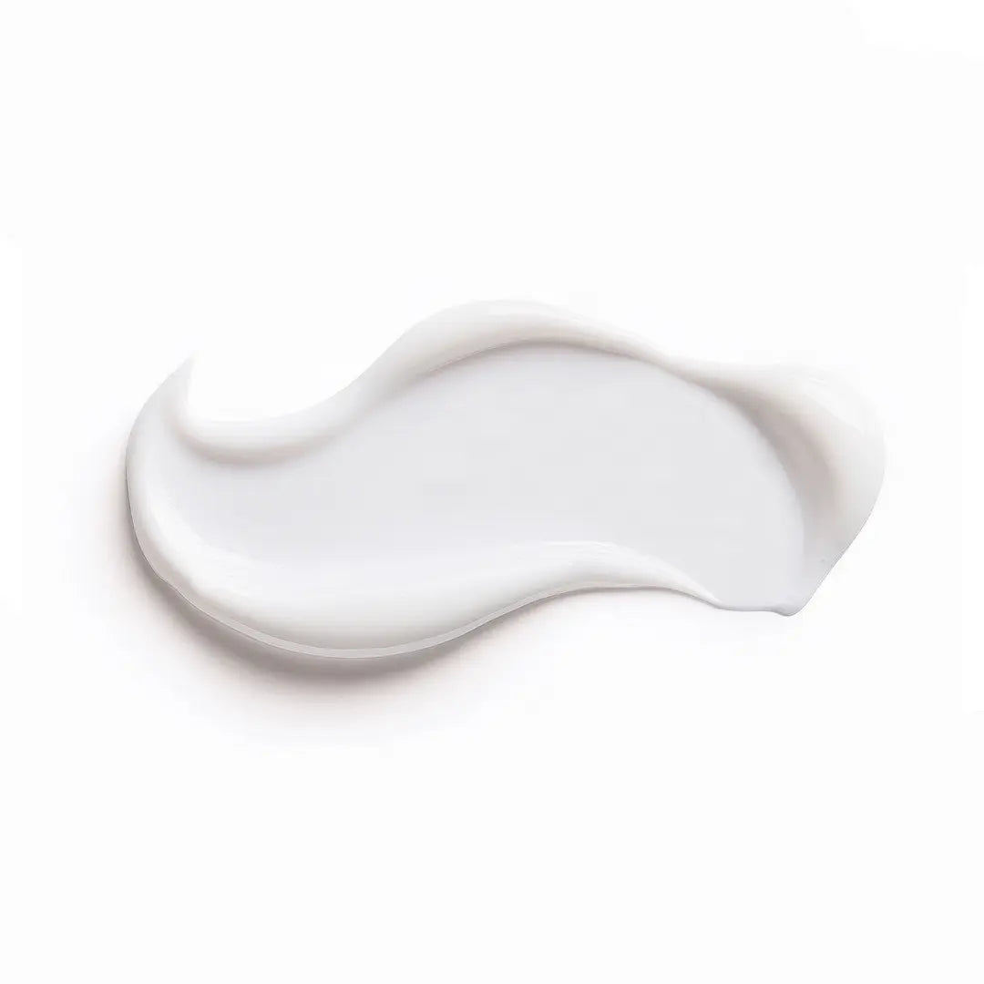 Close-up cream texture swatch of asap SPF 50+ Moisturising Defence+ sunscreen lotion