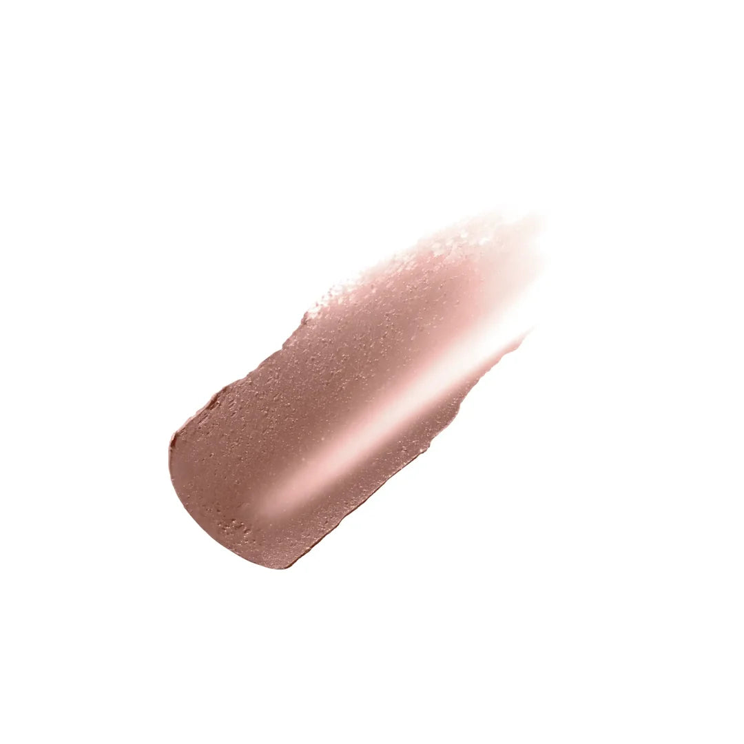 jane iredale LipDrink Lip Balm in Buff, shown as a muted rose-brown swatch on a white background.