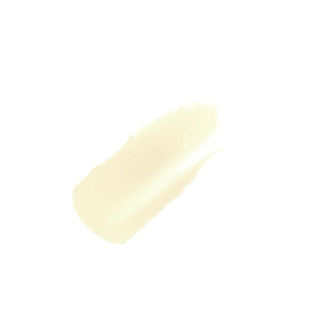jane iredale LipDrink Lip Balm in Sheer, shown as a pale translucent swatch on a white background.
