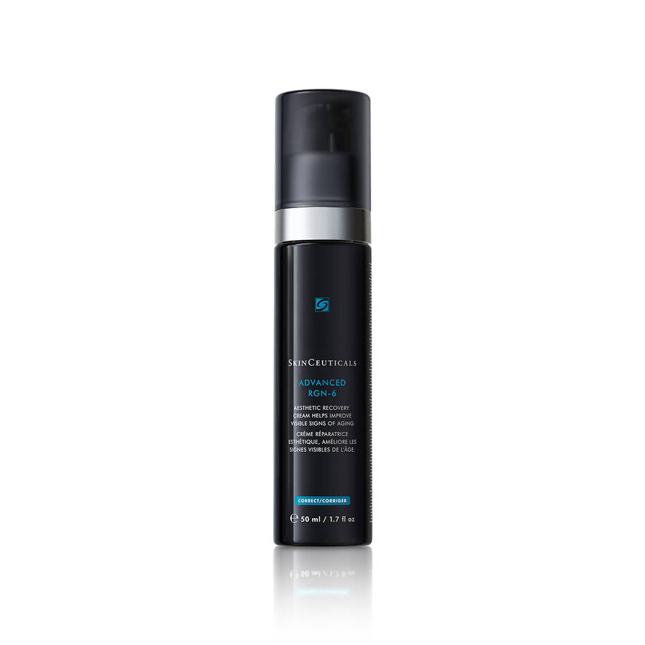 SkinCeuticals Advanced RGN-6 50ml black pump bottle on a white background.