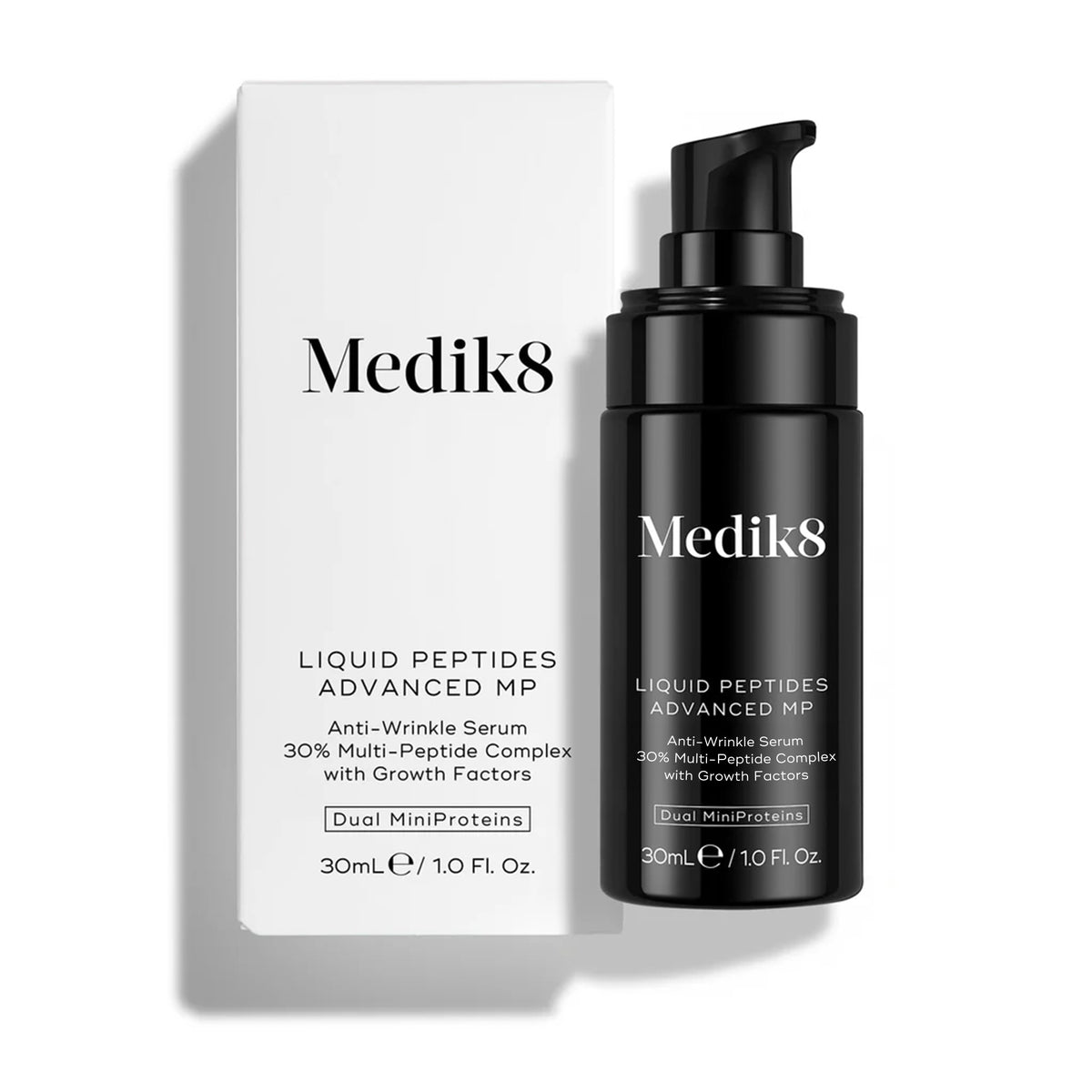 Medik8 Liquid Peptides Advanced MP 30% multi-peptide serum 30ml with product box