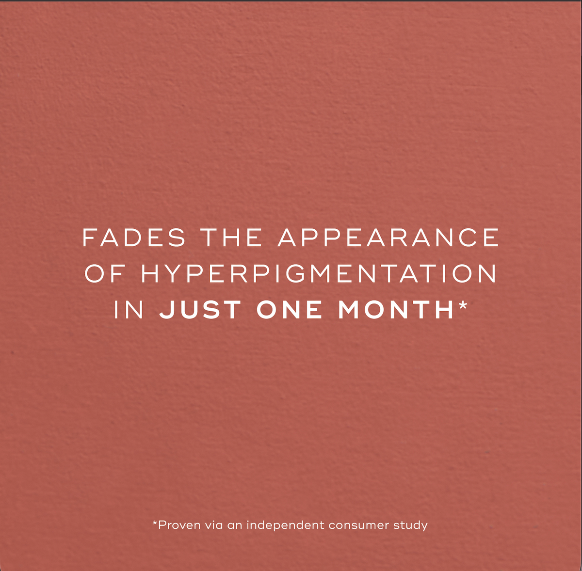 Medik8 Oxy-R Peptides graphic stating it fades the appearance of hyperpigmentation in one month, with a consumer study footnote.

